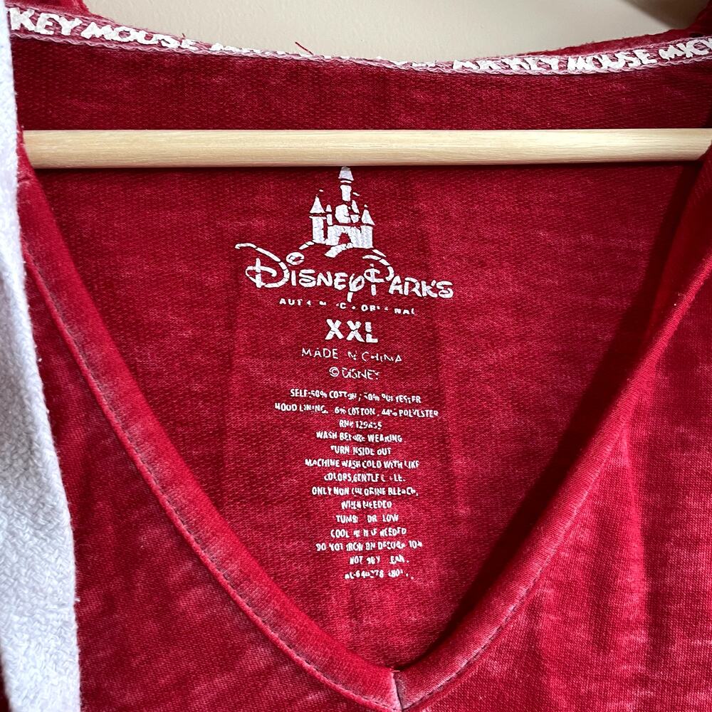 Disney Parks mickey mouse oversized red pullover hoodie women's size XXL top - Picture 3 of 7